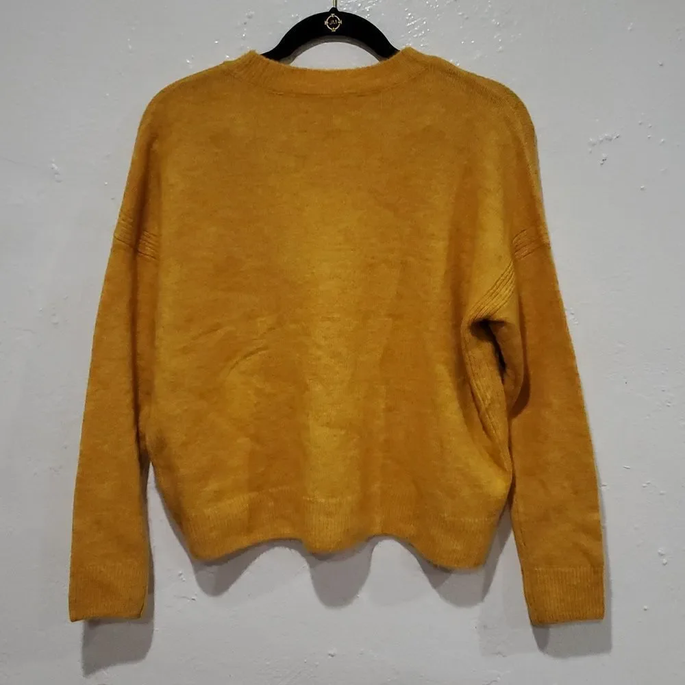 Vince Camuto Coz Season Crew Neck Sweater In Amber Size XS